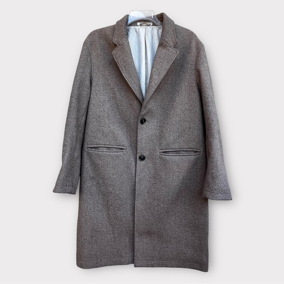 Zara light brown double lapel pea coat - Picture 1 of 10